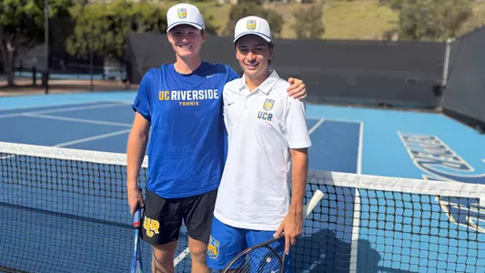 Owen Peason and Jovan Pedroza at ITA Southwest Regionals in Malibu