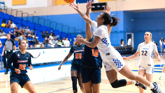Seneca Hackley lays it up against Cal State Fullerton