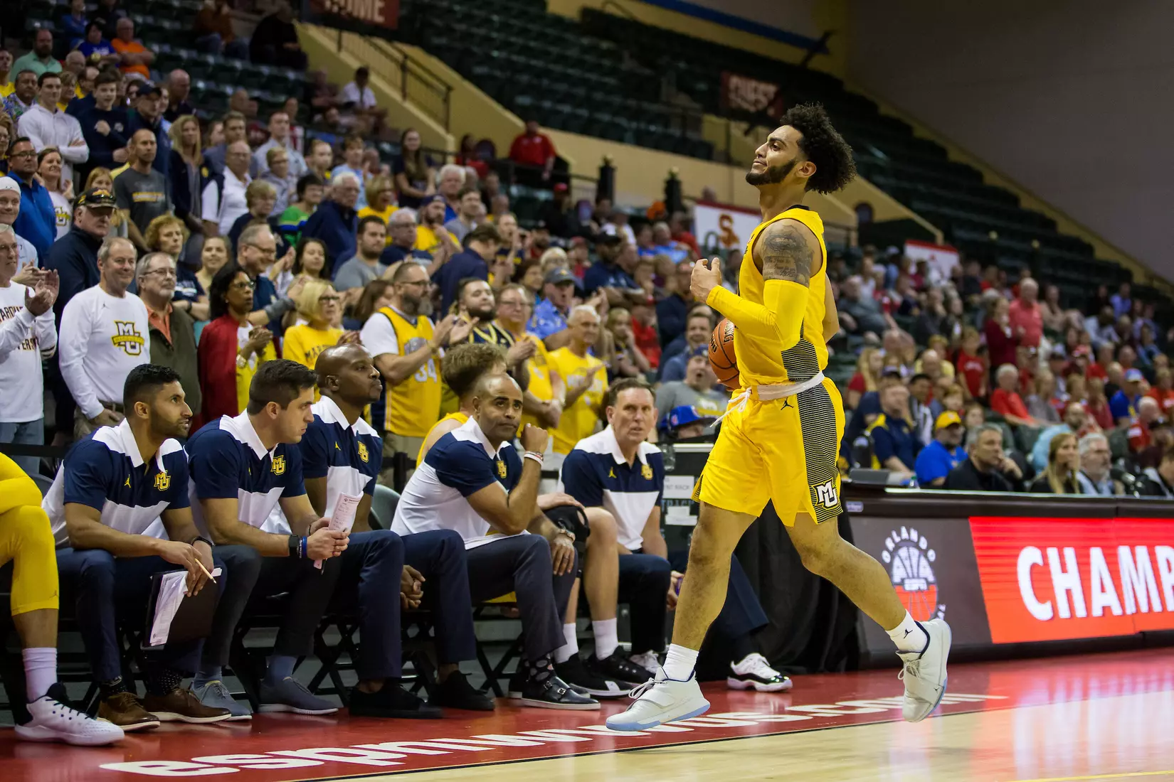Marquette Golden Eagles during a basketball game against the Davidson Wildcats on Thursday, November 28, 2019 at the Orlando Invitational at the ESPN Wide World of Sports in Orlando, FL.