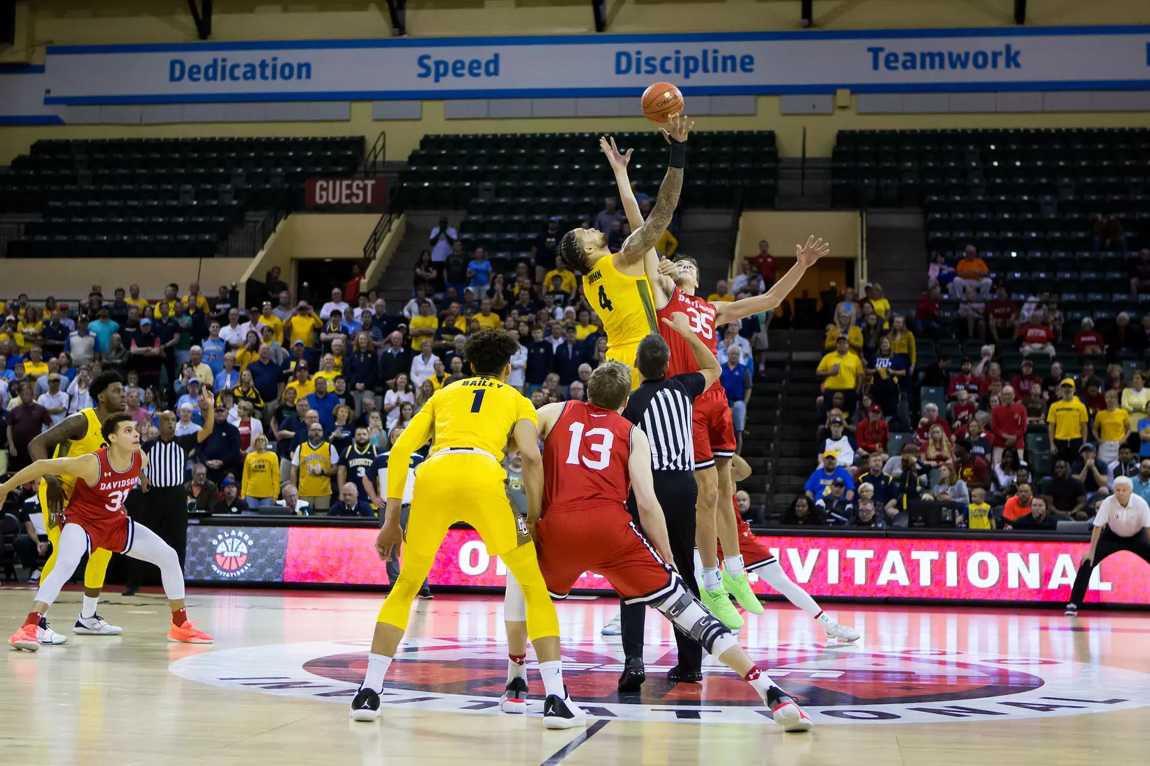 Marquette Golden Eagles during a basketball game against the Davidson Wildcats on Thursday, November 28, 2019 at the Orlando Invitational at the ESPN Wide World of Sports in Orlando, FL.