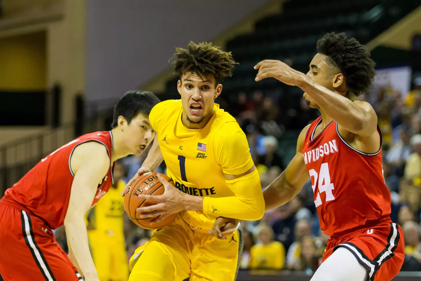 Marquette Golden Eagles during a basketball game against the Davidson Wildcats on Thursday, November 28, 2019 at the Orlando Invitational at the ESPN Wide World of Sports in Orlando, FL.