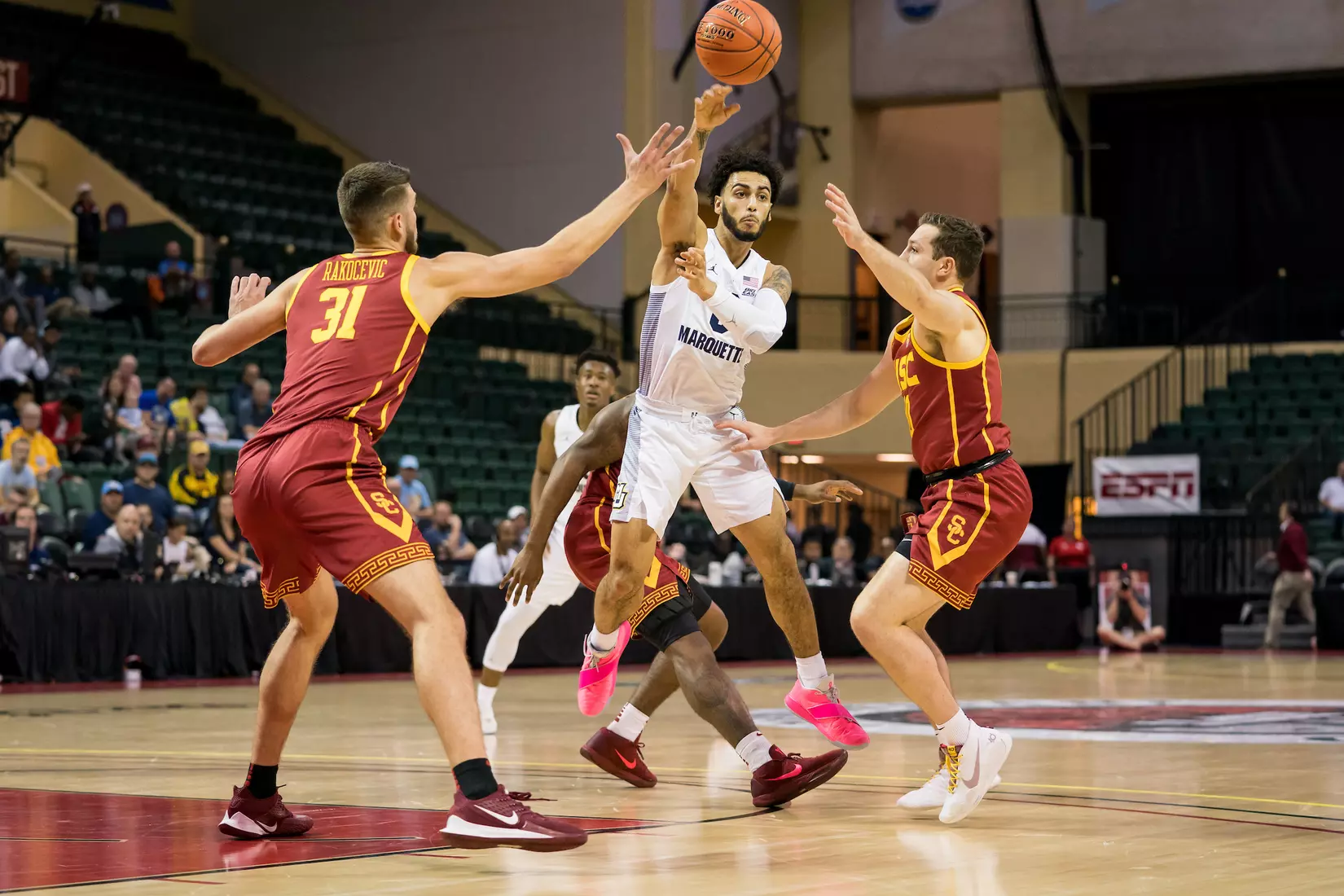 A basketball game between the Marquette Golden Eagles and the USC Trojans on Friday, November 29, 2019 at the Orlando Invitational at the ESPN Wide World of Sports in Orlando, FL.