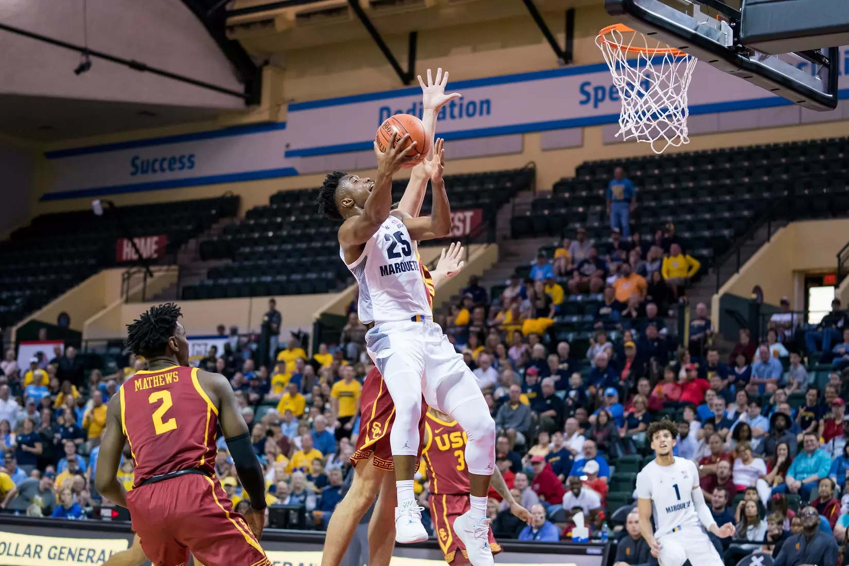 A basketball game between the Marquette Golden Eagles and the USC Trojans on Friday, November 29, 2019 at the Orlando Invitational at the ESPN Wide World of Sports in Orlando, FL.