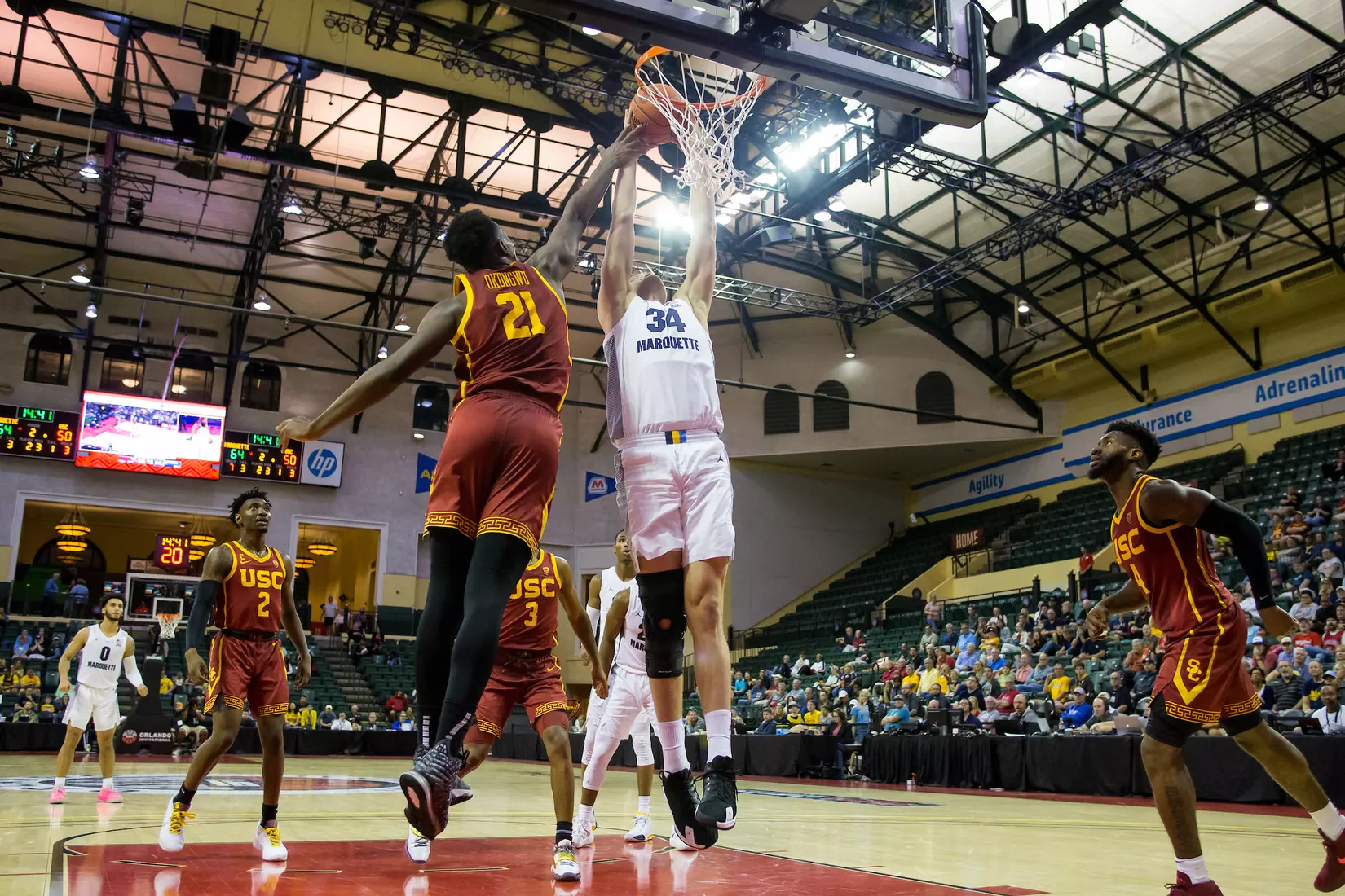 A basketball game between the Marquette Golden Eagles and the USC Trojans on Friday, November 29, 2019 at the Orlando Invitational at the ESPN Wide World of Sports in Orlando, FL.