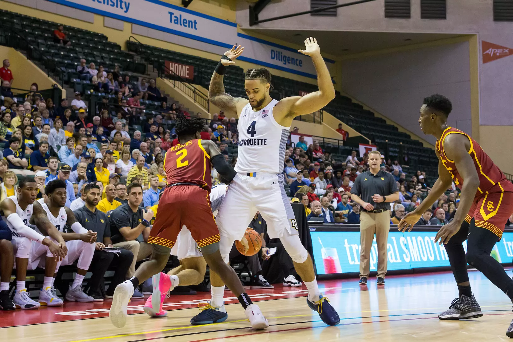 A basketball game between the Marquette Golden Eagles and the USC Trojans on Friday, November 29, 2019 at the Orlando Invitational at the ESPN Wide World of Sports in Orlando, FL.