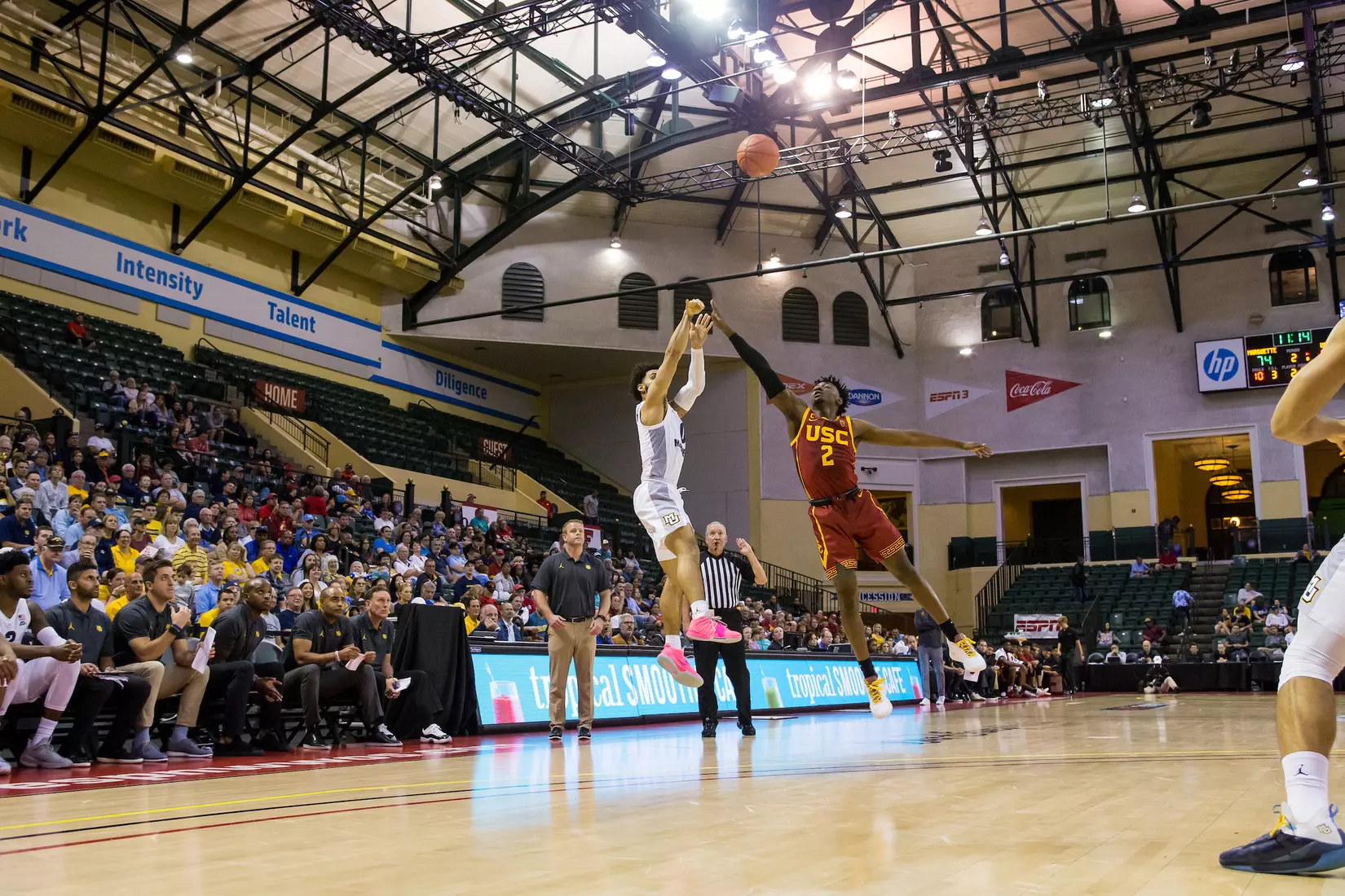 A basketball game between the Marquette Golden Eagles and the USC Trojans on Friday, November 29, 2019 at the Orlando Invitational at the ESPN Wide World of Sports in Orlando, FL.