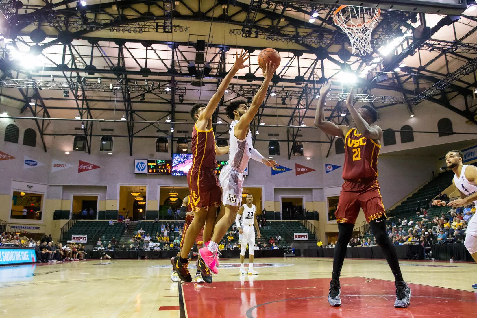 A basketball game between the Marquette Golden Eagles and the USC Trojans on Friday, November 29, 2019 at the Orlando Invitational at the ESPN Wide World of Sports in Orlando, FL.
