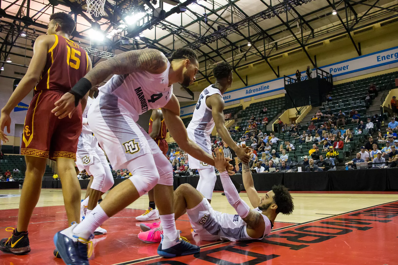A basketball game between the Marquette Golden Eagles and the USC Trojans on Friday, November 29, 2019 at the Orlando Invitational at the ESPN Wide World of Sports in Orlando, FL.