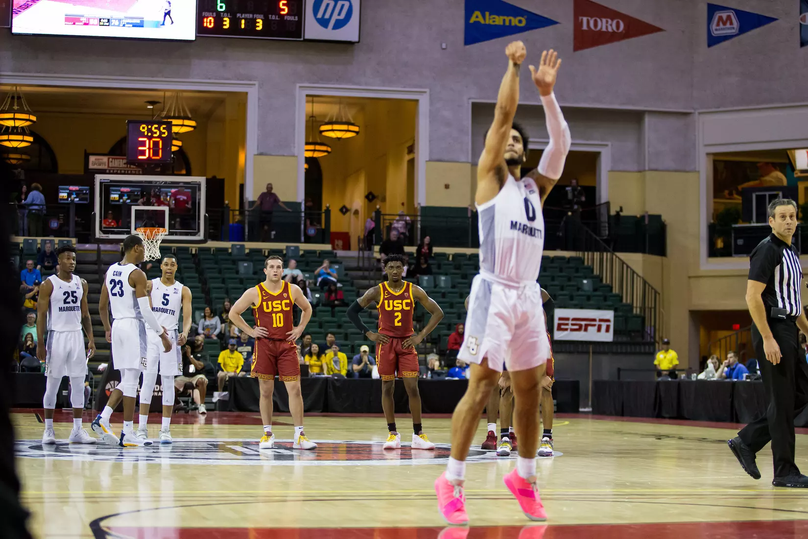 A basketball game between the Marquette Golden Eagles and the USC Trojans on Friday, November 29, 2019 at the Orlando Invitational at the ESPN Wide World of Sports in Orlando, FL.