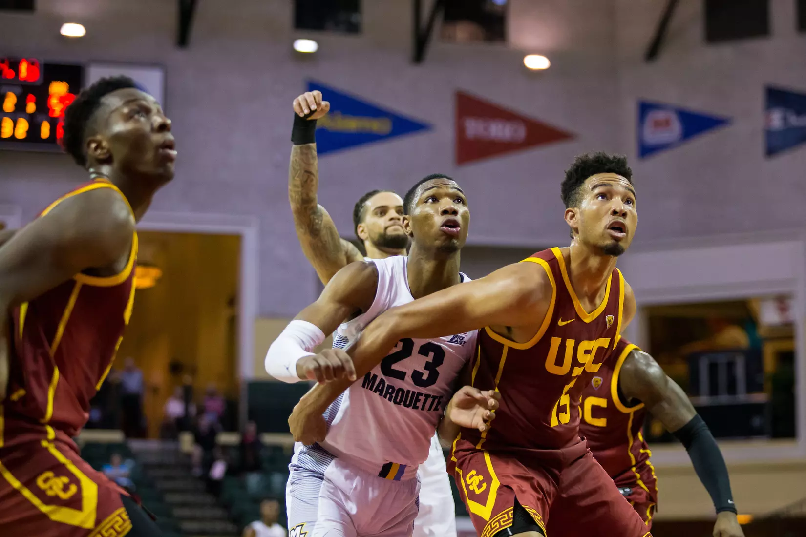 A basketball game between the Marquette Golden Eagles and the USC Trojans on Friday, November 29, 2019 at the Orlando Invitational at the ESPN Wide World of Sports in Orlando, FL.