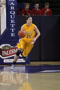Katherine Plouffe averaged 13.0 points and 9.5 rebounds in a pair of wins.