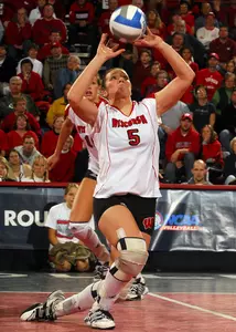 Bond Shymansky, who has tutored three different All-American setters at MU, adds former Wisconsin standout Jackie Simpson as an assistant coach. <i>(Photo courtesy of Wisconsin Athletic Communications)</i>