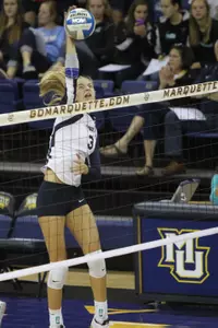 Freshmen Nele Barber (pictured) and Autumn Bailey proved just about unstoppable once again against DePaul.