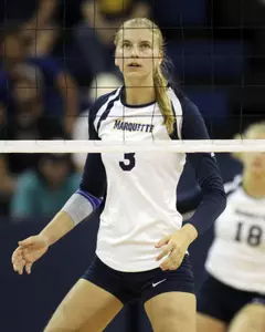 Freshman Nele Barber has hit .443 in two matches against DePaul this year.