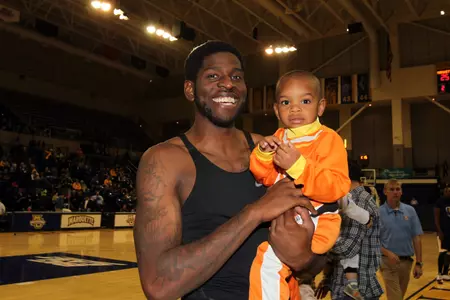 Jamil Wilson and the Golden Eagles hosted the costume parade before the scrimmage.