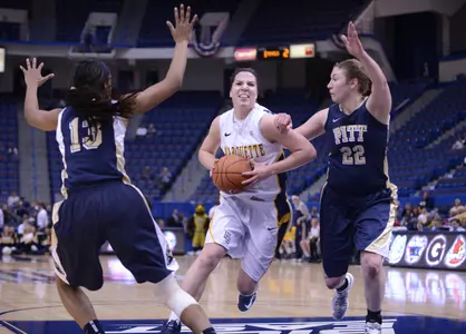 Katherine Plouffe recorded 26 points and seven rebounds for the Golden Eagles