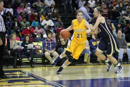Katherine Plouffe is averaging 12.9 points per game