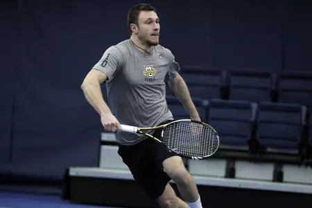 Freshman Gleb Sklyr has earned a spot in the singles lineup.