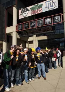 Marquette students play a key role in fan support at the Bradley Center.