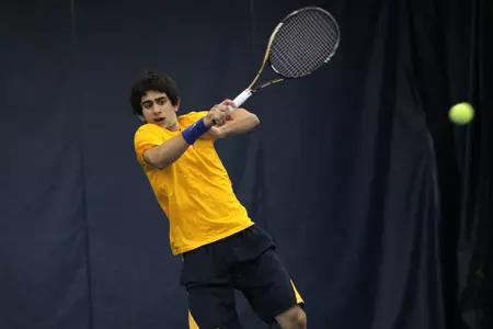 Sophomore Cameron Tehrani picked up his team-best 19th singles win.