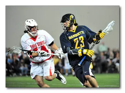 Tyler Melnyk had two of Marquette's four goals Friday at Denver.