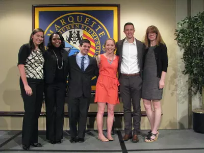 Bryan Ciesiulka, John Mau and Rachel Stier received a 2012-13 Leadership Award for their involvement in student life and the Milwaukee community.