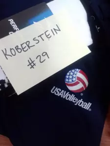 Elizabeth Koberstein is the setter for the U.S. Gold team in Dallas.