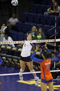 Autumn Bailey helped MU fend off match point twice against the Redbirds with kills.