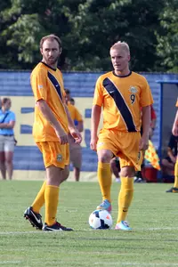Senior forward Adam Lysak (right) tallied his first goal of the season in Friday's 3-0 win over Bowling Green.