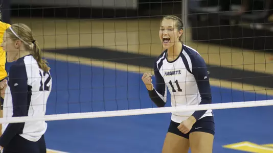 Lindsey Gosh hit. 431 with 3.50 kills per set in two matches vs. Seton Hall in 2013.