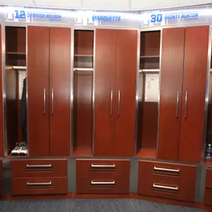 Official men's basketball locker in the Al McGuire Center.