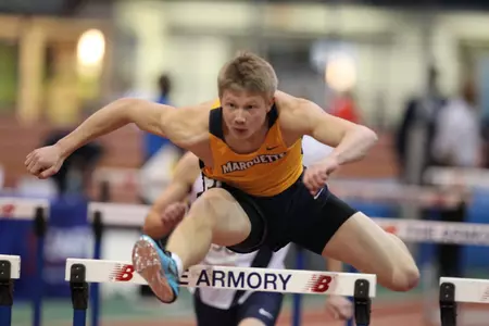 BIG EAST Conference indoor 60-meter hurdles champion Joel Swanberg will compete in the 110-meter event on Friday at 3:40 p.m.