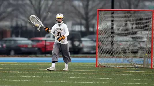 Sarah Priem tied a career high with 14 saves between the pipes against a nationally ranked Georgetown squad.