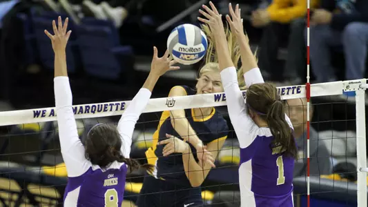Nele Barber had a match-high 12 kills.