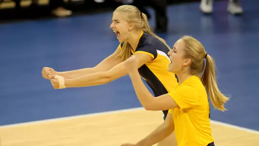 Marquette's all-tournament honorees Nele Barber (left) and Lauren Houg.