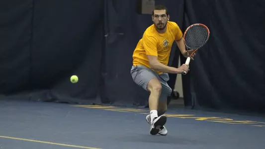 Senior Vukasin Teofanovic won in straight sets Wednesday night.