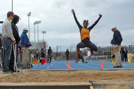Terica Harris competed in four events (100, 4x100, long jump, triple jump) on Friday
