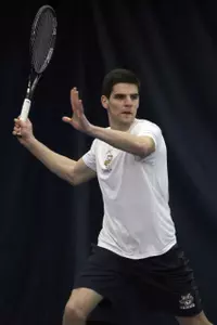 Sophomore Kristiyan Trukov picked up a singles and doubles win on Saturday.