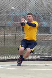Senior Bret Hardin set a PR in the hammer throw in his final competition for MU.