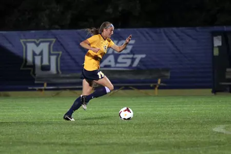 Caroline Fink scored MU's first goal in the 11th minute.