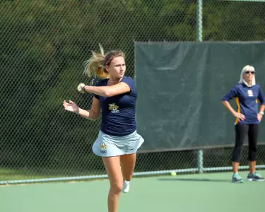 Leoni Daems won her singles match on Saturday