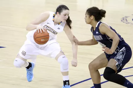 McKayla Yentz grabbed a career high 10 rebounds in addition to hitting a clutch three pointer to put away Creighton