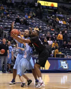 During halftime of the game against Stetson, two area teams played at the BMO Harris Bradley Center.