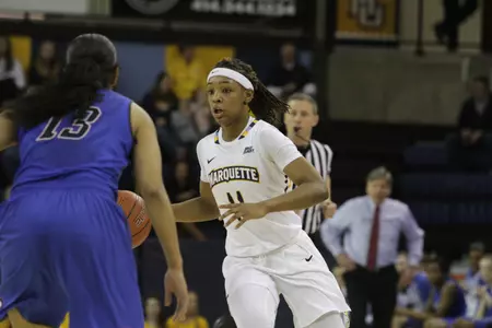 Allazia Blockton finished the BIG EAST regular season with a record-breaking 337 points