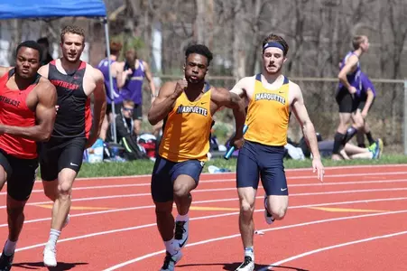 Brandon Bell ran the anchor leg for the 4x100 relay.