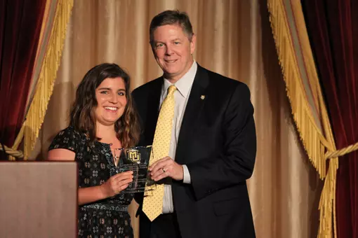 Sarah Porier was honored with the Senior Female Scholar Award for having a 3.98 GPA.