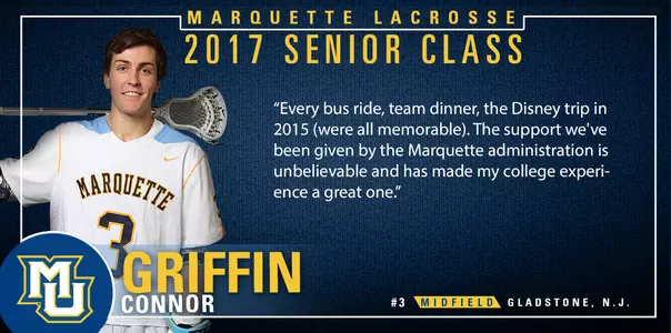 Griffin Connor is a finance major and Marquette's top short stick defensive midfielder.