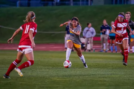 Jamie Kutey scored MU's lone goal in the exhibition opener at Madison (photo: Russ Handwork).