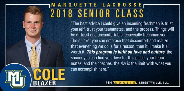 Upon graduation, Cole Blazer will work as a manufacturing engineer for a polymer supplier to Ford and General Motors.