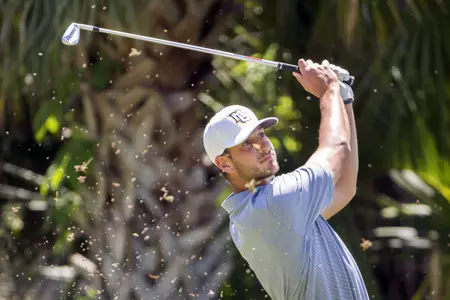 Men of the BIG EAST participate in the first round of the Men's Golf Tournament, Sunday, April 29, 2018, in Callawassie Island, S.C. (BIG EAST/Photo by Stephen B. Morton)  Austin Kendziorsk